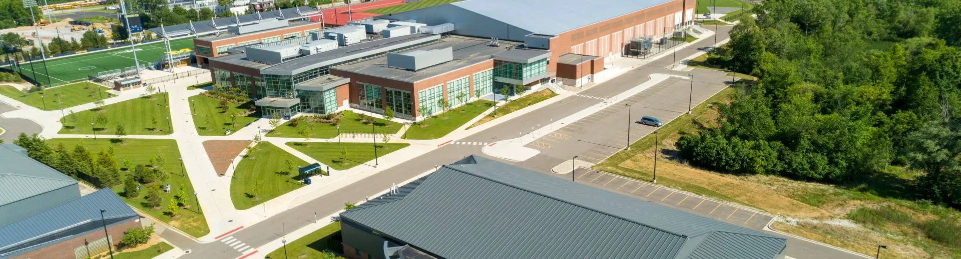 Overhead view of the South Complex Area of the Ross Athletic Campus