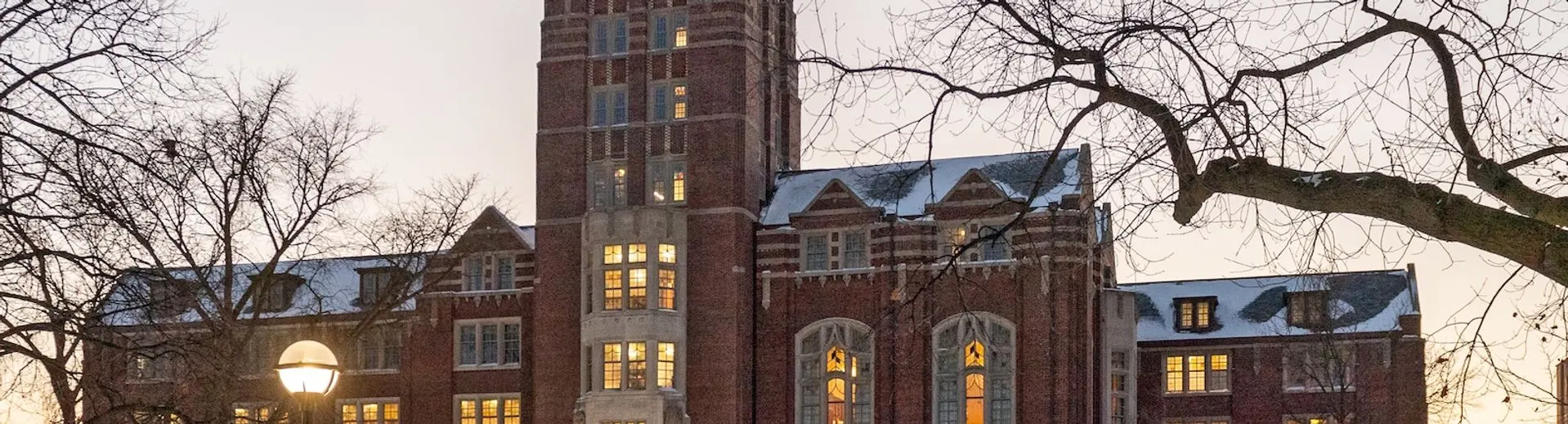 The Michigan Union with snow on the ground