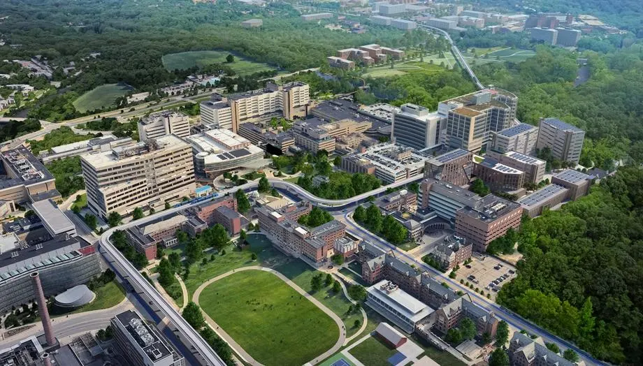 An aerial view of Medical Center Campus