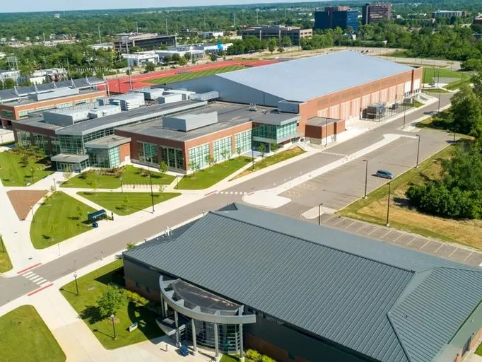 Overhead view of the South Complex Area of the Ross Athletic Campus