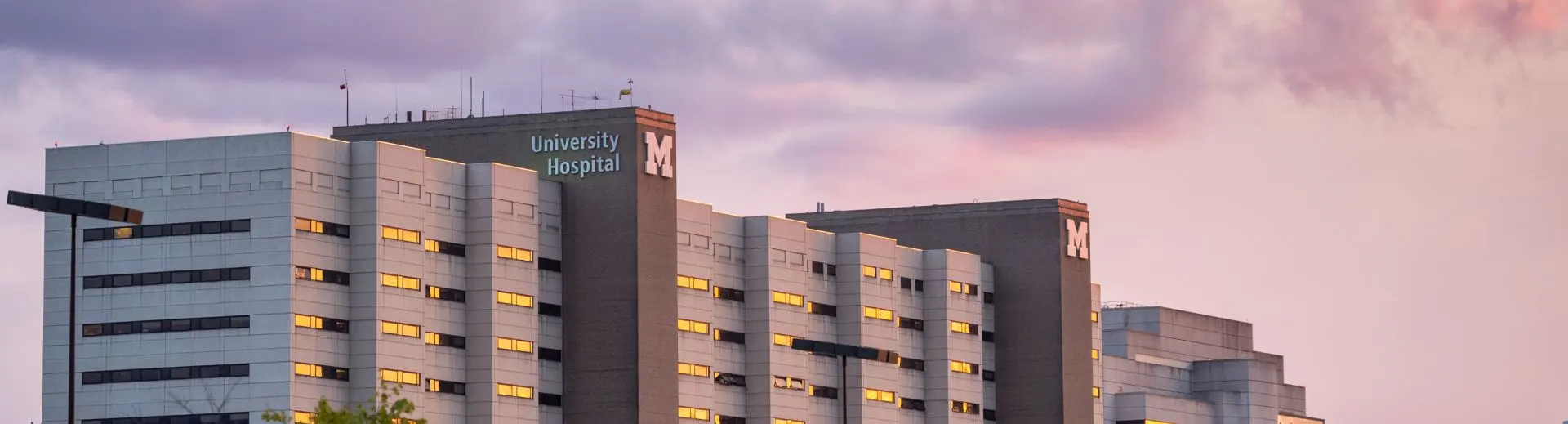 University Hospital at sunset