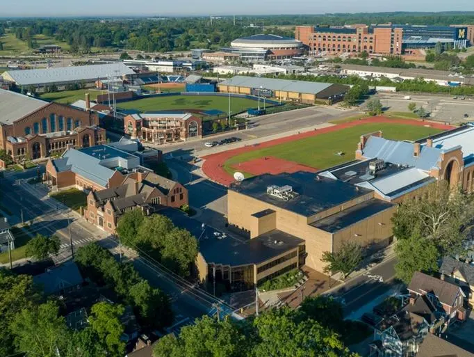 An aerial view of the Ferry Field area