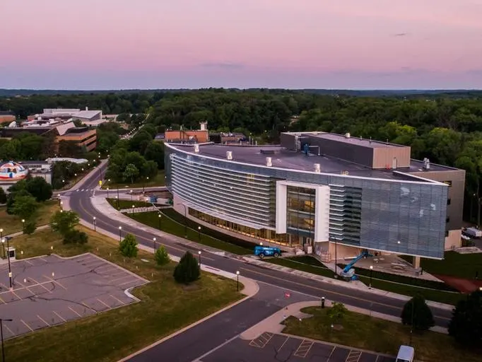 An aerial view of the East Core area of North Campus