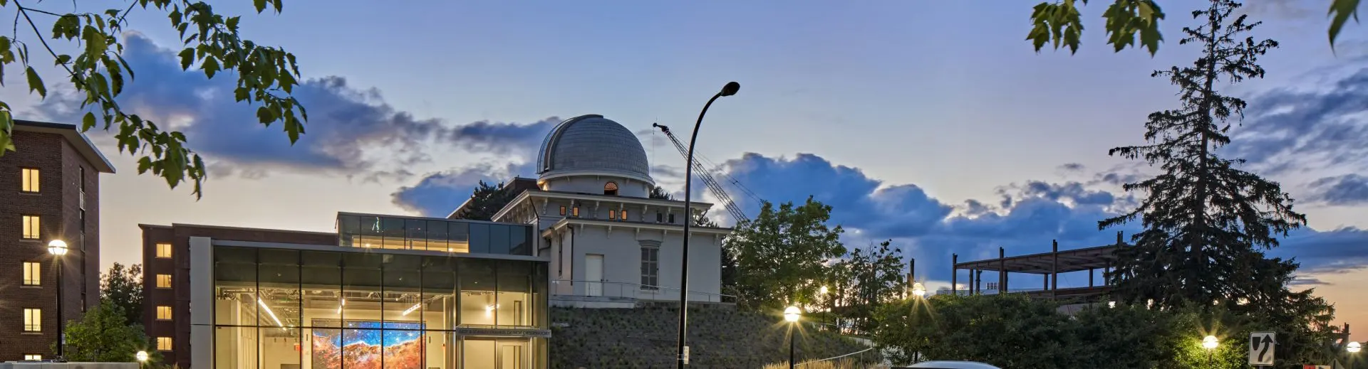 The Detroit Observatory at night