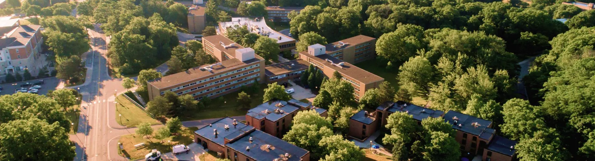 An aerial view of the West Area of North Campus