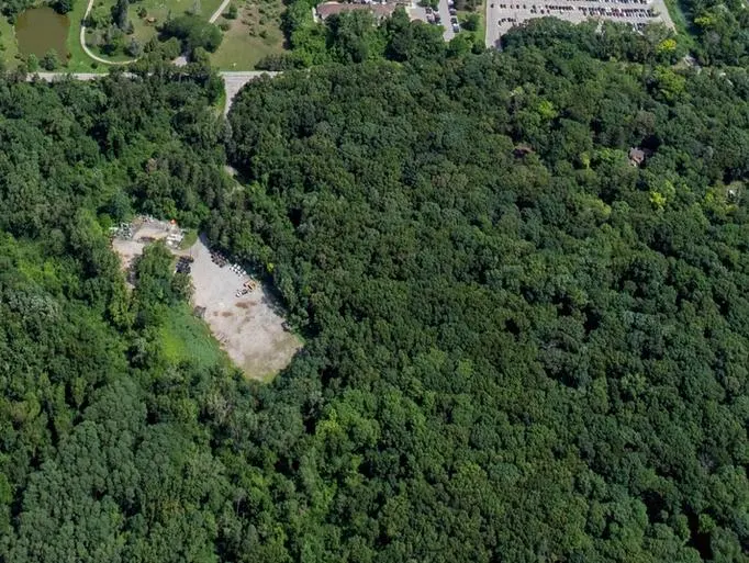 An aerial view of the Glazier Way