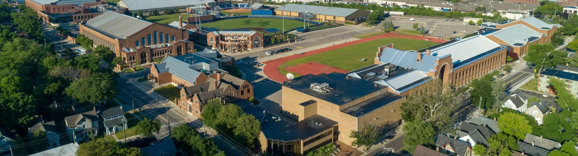 An aerial view of the Ferry Field area