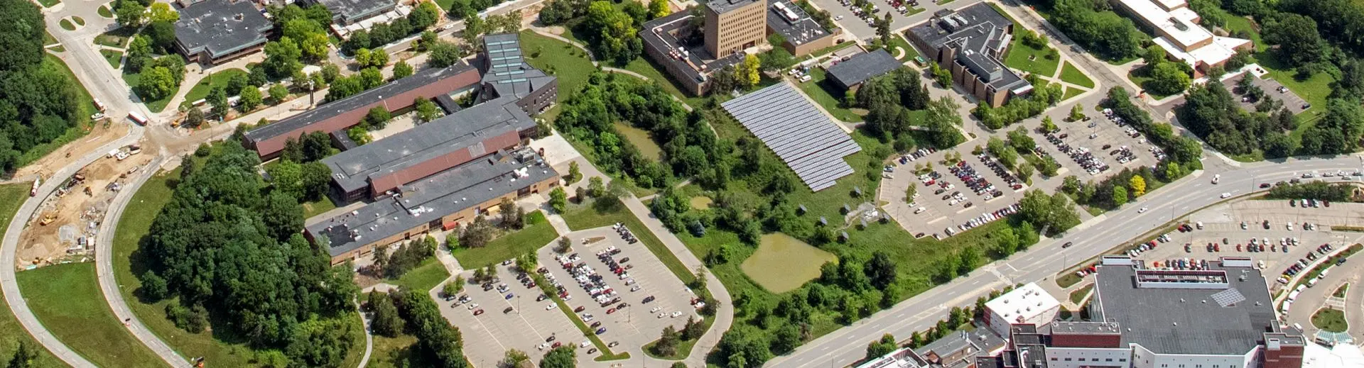 An aerial view of the South Bonisteel view of North Campus